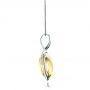 14k White Gold Checkerboard Lemon Quartz Pendant - Side View -  101018 - Thumbnail