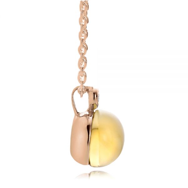 14k Rose Gold 14k Rose Gold Citrine Cabochon And Diamond Pendant - Side View - 100445