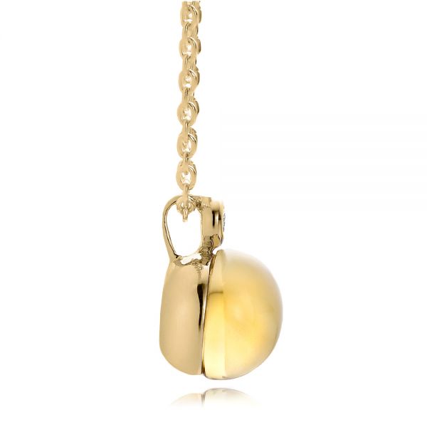 18k Yellow Gold 18k Yellow Gold Citrine Cabochon And Diamond Pendant - Side View - 100445