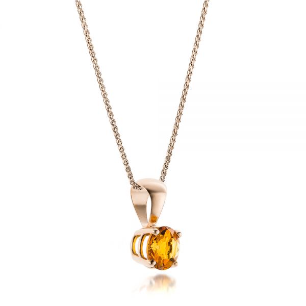 14k Rose Gold 14k Rose Gold Citrine Pendant - Flat View -  100962