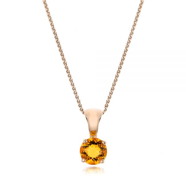 18k Rose Gold 18k Rose Gold Citrine Pendant - Three-Quarter View -  100962