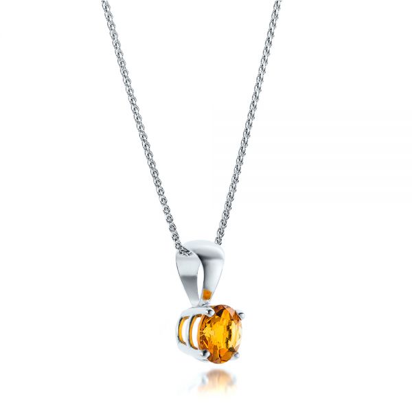 Platinum Platinum Citrine Pendant - Flat View - 100962