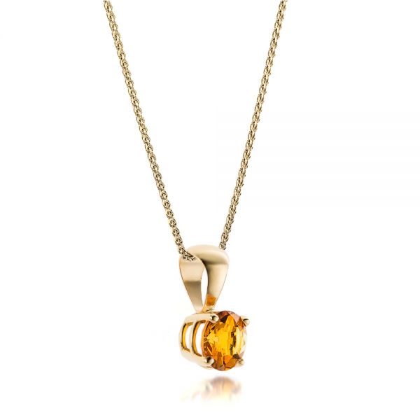 14k Yellow Gold Citrine Pendant - Flat View - 100962