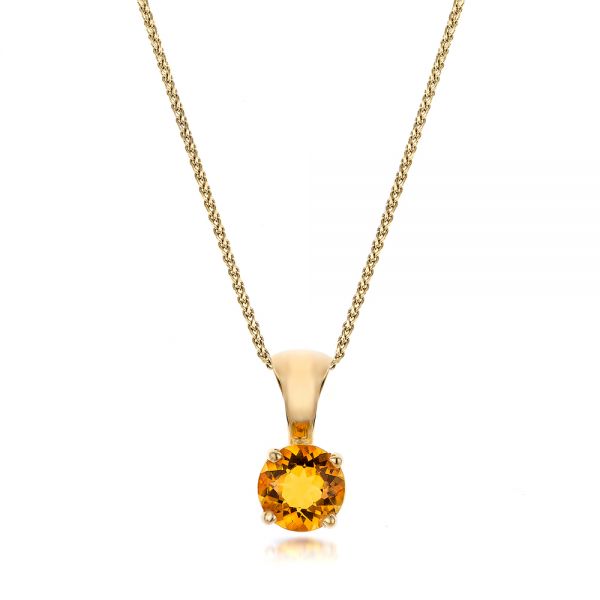 18k Yellow Gold 18k Yellow Gold Citrine Pendant - Three-Quarter View -  100962