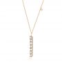 14k Rose Gold Contemporary Diamond Necklace - Three-Quarter View -  103701 - Thumbnail