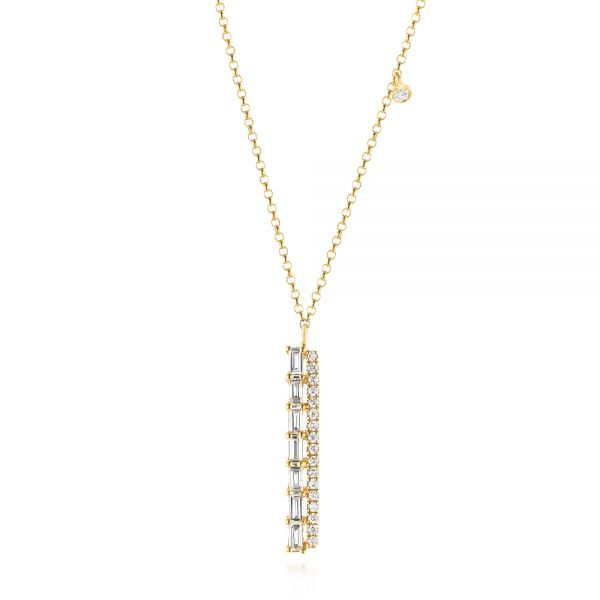 18k Yellow Gold 18k Yellow Gold Contemporary Diamond Necklace - Three-Quarter View -  103701