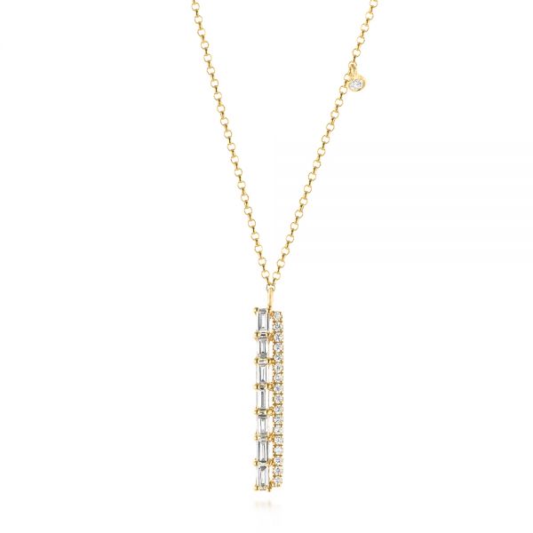 14k Yellow Gold 14k Yellow Gold Contemporary Diamond Necklace - Three-Quarter View - 103701