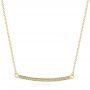 18k Yellow Gold Curved Diamond Bar Necklace - Three-Quarter View -  104256 - Thumbnail