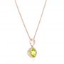 18k Rose Gold 18k Rose Gold Cushion Peridot Pendant - Flat View -  102638 - Thumbnail