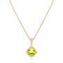 14k Yellow Gold 14k Yellow Gold Cushion Peridot Pendant - Three-Quarter View -  102638 - Thumbnail