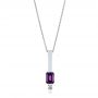 18k White Gold 18k White Gold Custom Alexandrite And Diamond Pendant - Three-Quarter View -  103526 - Thumbnail