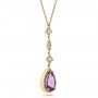 14k Yellow Gold 14k Yellow Gold Custom Amethyst And Diamond Halo Pendant - Flat View -  100701 - Thumbnail