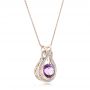 14k Rose Gold 14k Rose Gold Custom Amethyst And Diamond Pendant - Flat View -  102526 - Thumbnail