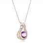 14k Rose Gold 14k Rose Gold Custom Amethyst And Diamond Pendant - Flat View -  102526 - Thumbnail