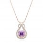 18k Rose Gold 18k Rose Gold Custom Amethyst And Diamond Pendant - Three-Quarter View -  102526 - Thumbnail