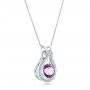  Platinum Platinum Custom Amethyst And Diamond Pendant - Flat View -  102526 - Thumbnail