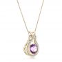 18k Yellow Gold 18k Yellow Gold Custom Amethyst And Diamond Pendant - Flat View -  102526 - Thumbnail