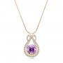 14k Yellow Gold 14k Yellow Gold Custom Amethyst And Diamond Pendant - Three-Quarter View -  102526 - Thumbnail