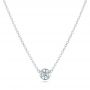 14k White Gold Custom Bezel Set Diamond Pendant - Three-Quarter View -  102599 - Thumbnail