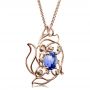 14k Rose Gold 14k Rose Gold Custom Blue Sapphire Pendant - Flat View -  1483 - Thumbnail