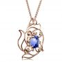 18k Rose Gold 18k Rose Gold Custom Blue Sapphire Pendant - Flat View -  1483 - Thumbnail