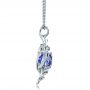  Platinum Custom Blue Sapphire Pendant - Side View -  1483 - Thumbnail