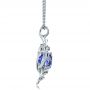 14k White Gold 14k White Gold Custom Blue Sapphire Pendant - Side View -  1483 - Thumbnail