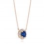 18k Rose Gold 18k Rose Gold Custom Blue Sapphire And Diamond Pendant - Flat View -  103607 - Thumbnail
