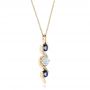 18k Yellow Gold 18k Yellow Gold Custom Blue Sapphire And Diamond Pendant - Flat View -  103599 - Thumbnail