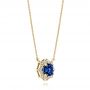 14k Yellow Gold 14k Yellow Gold Custom Blue Sapphire And Diamond Pendant - Flat View -  103607 - Thumbnail