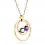 14k Yellow Gold 14k Yellow Gold Custom Blue Topaz And Amethyst Pendant - Flat View -  100067 - Thumbnail