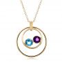 14k Yellow Gold 14k Yellow Gold Custom Blue Topaz And Amethyst Pendant - Three-Quarter View -  100067 - Thumbnail