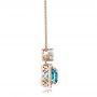 18k Rose Gold 18k Rose Gold Custom Blue Zircon And Diamond Pendant - Side View -  101181 - Thumbnail