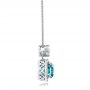  Platinum Platinum Custom Blue Zircon And Diamond Pendant - Side View -  101181 - Thumbnail