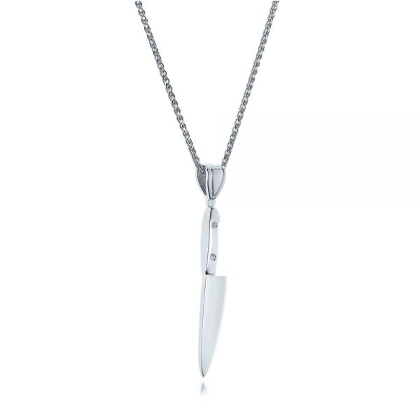  Platinum Platinum Custom Chef's Knife Pendant - Flat View -  102216