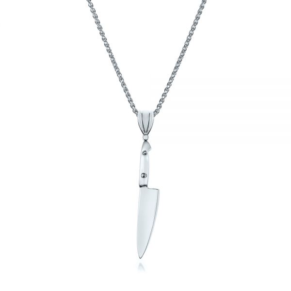  Platinum Platinum Custom Chef's Knife Pendant - Three-Quarter View -  102216