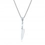 18k White Gold 18k White Gold Custom Chef's Knife Pendant - Three-Quarter View -  102216 - Thumbnail