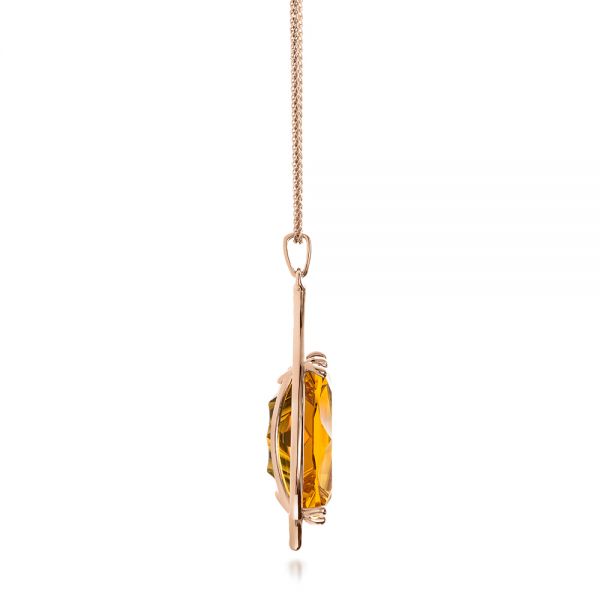 14k Rose Gold 14k Rose Gold Custom Citrine Pendant - Side View -  102140