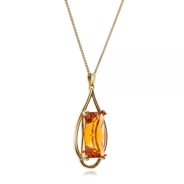 14k Yellow Gold 14k Yellow Gold Custom Citrine Pendant - Flat View - 102140