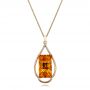 14k Yellow Gold 14k Yellow Gold Custom Citrine Pendant - Three-Quarter View -  102140 - Thumbnail