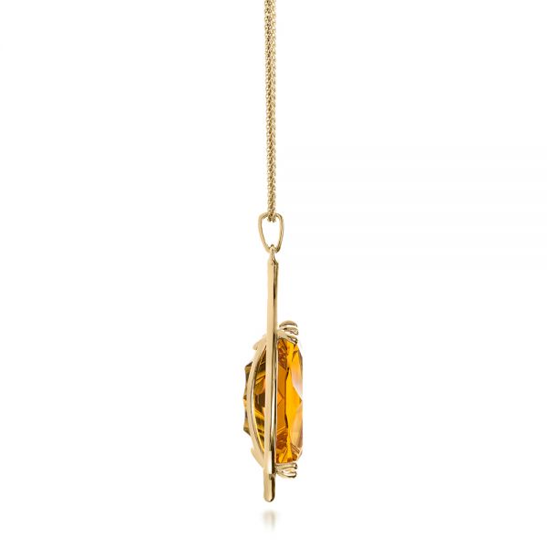 14k Yellow Gold 14k Yellow Gold Custom Citrine Pendant - Side View - 102140