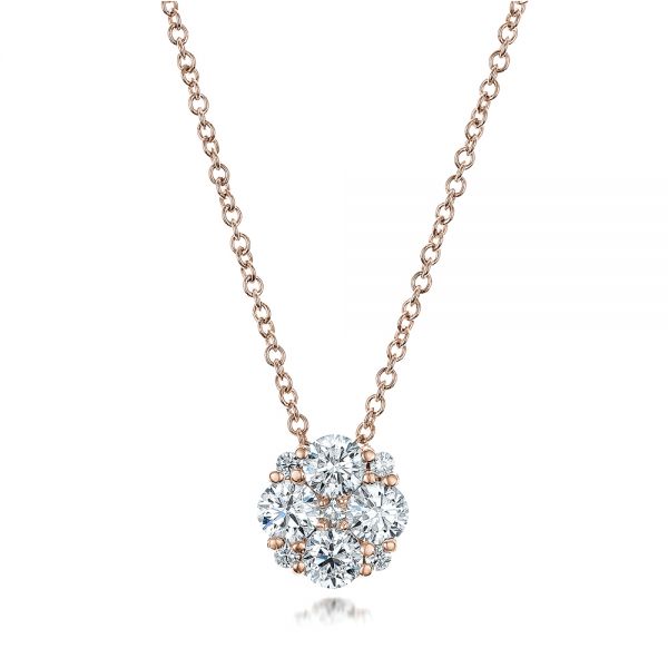Custom Diamond Cluster Pendant - Top view