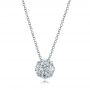 14k White Gold Custom Diamond Cluster Pendant - Three-Quarter View -  102238 - Thumbnail