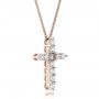 14k Rose Gold 14k Rose Gold Custom Diamond Cross Pendant - Flat View -  100868 - Thumbnail