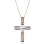 18k Rose Gold 18k Rose Gold Custom Diamond Cross Pendant - Front View -  100769 - Thumbnail