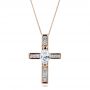 18k Rose Gold 18k Rose Gold Custom Diamond Cross Pendant - Front View -  100769 - Thumbnail