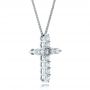 18k White Gold 18k White Gold Custom Diamond Cross Pendant - Flat View -  100868 - Thumbnail