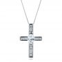  Platinum Platinum Custom Diamond Cross Pendant - Front View -  100769 - Thumbnail