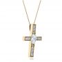 18k Yellow Gold 18k Yellow Gold Custom Diamond Cross Pendant - Flat View -  100769 - Thumbnail