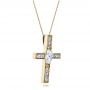 14k Yellow Gold 14k Yellow Gold Custom Diamond Cross Pendant - Flat View -  100769 - Thumbnail